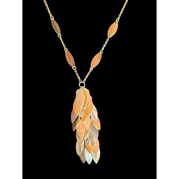 Silver/Gold Waterfall Y Necklace - Picture 3 of 8